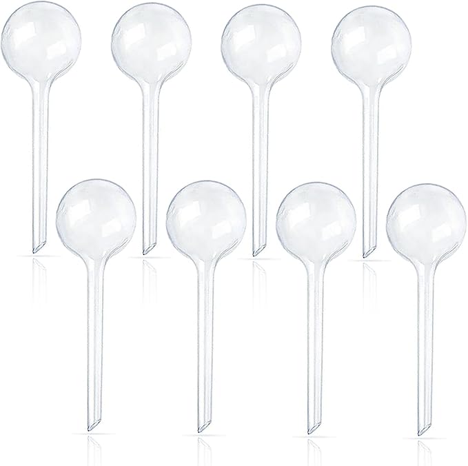 8 Pcs Clear Plant Watering Globes,Plastic Self Watering Bulbs Ball,Garden Water Device for Plant Indoor Outdoor(Small)
