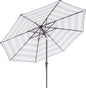 JEAREY 9FT Outdoor Patio Umbrella with Solar Lights, LED Lighted Pool Umbrella with Tilt and Crank, Outdoor Table Umbrellas for Deck, Yard & Market (Blue White Striped)