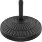 wikiwiki 80 Lbs Round Weighted Patio Umbrella Base, Free Standing Heavy Duty Base Water & Sand Filled Plastic Round Umbrella Base (Charcoal)