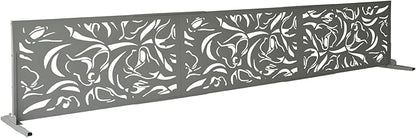 Oakland Living 6 ft. X 4 ft. Grey Freestanding Metal Privacy Screen Room Divider