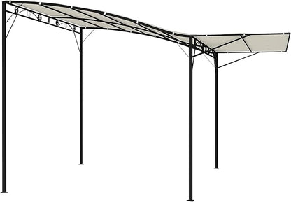 Outsunny 10' x 8' Outdoor Pergola and Patio Gazebo, Extendable Side Awning, Sun Shade Shelter for Garden, Camper, Deck, Doors and Windows, Cream White