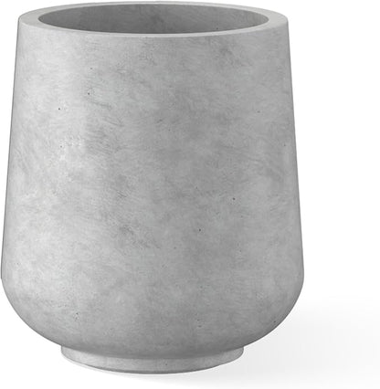 Kante 11.6" Dia Round Concrete Planter, Outdoor Indoor Large Plant Pots Containers with Drainage Hole and Rubber Plug for Home Garden Patio, Natural Concrete