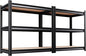 AOAORRG Set of 2 Garage Shelving Heavy Duty Storage Shelves, Metal Adjustable Shelving Unit, Utility Garage Organizer Shelf for Basement, Pantry, Kitchen, Warehouse, 15.7" Dx33.5 Wx35.4 H, Black
