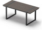 Outdoor Dining Table for 6, HDPS+ Aluminum Patio Dning Table with U-Shape Leg, Size: 67.4"*32.3"*29.6",Modern Rectangular Table for Lawn, Garden (Charcoal)