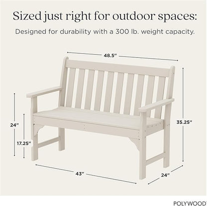 POLYWOOD Vineyard 48-Inch Bench, Sand