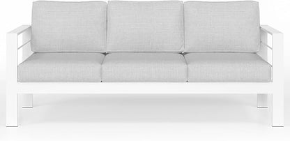 Solaste Outdoor Couch Aluminum Patio Furniture Sofa, 3-Seat All-Weather Metal Outdoor Patio Furniture with Cushions,Light Grey