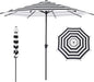 Abba Patio 9FT Lyon Outdoor Patio Umbrella Outdoor Table Umbrella with Crank Market Umbrella 8 Sturdy Ribs UV Protection Waterproof and Push Button Tilt for Garden Deck Backyard Pool,Black & White Stripe