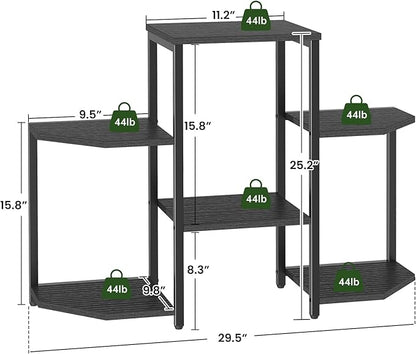 Plant Stand Indoor,Multiple Plant Shelf Corner Rack, 6 Potted Plant Stand, 6 Tiers Large Flower Holder, Planter Display Rack for Patio Balcony Living Room Bedroom Decor, Black