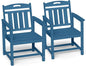 Ciokea HDPE Outdoor Patio Dining Chairs Set of 2, All-Weather Porch Chair with Wide Seat, Durable Outdoor Furniture for Backyard, Garden, Lawn & Poolside, Navy Blue