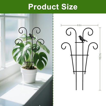 Coomin 14.5 Bird Indoor Plant Trellis for Potted Plants, Small Metal House Plant Trellis for Climbing Plants, Climber Plant Support for Hoya Pothos Ivy, 2p