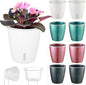 8-Pack 5 Inch Self Watering Pots, Indoor Planter with Indicator, Transparent Wick Pot for Orchids, Small African Violet Pot, for Plants