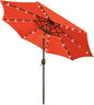 Blissun 9 ft Solar Umbrella, 32 LED Lighted Patio Umbrella, Table Market Umbrella, Outdoor Umbrella for Garden, Deck, Backyard, Pool and Beach (Orange)