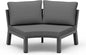 Outdoor Patio Sectional Modular Sofa, Aluminum 1 Piece Curved Patio Couch with Washable Cushions, All Weather PE Rope Sofa for Backyard,Porch, Deck, Poolsid, Graphite