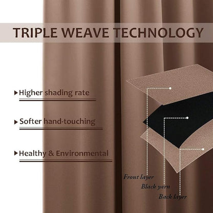 NICETOWN Privacy Room Divider Curtain for Patio, Grommet Top Thermal Insulated Blackout Extra Wide and Long Door Blind for Sunroom, Bedroom, Living Room, Tan, 1 Piece, 140" Wide by 95" Long