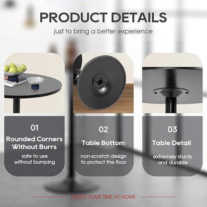 FDW Pub Table 40 Inch Height Cocktail Table Round Bistro Bar Table for Home and Kitchen Dining