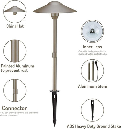 Lumina Lighting® 3W Landscape Lighting 12V Landscape Lights Low Voltage Landscape Path Lights Warm White Waterproof Outdoor Replaceable G4 LED Bulb for Garden Pathway Lawn Yard (Bronze, 2-Pack)