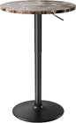 Flamaker Round Bistro Pub Table 23.6 Inch Height Adjustable 360° Swivel Bar Table Metal Base for Pub, Dining Room, Party (1, Marble-Black)
