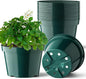 BTPLASTIK 8 Inch Plastic Plant Pots, 15 Pack Sturdy Nursery Pots with Drainage Holes, Flower Planter Pots for Indoor Outdoor, Garden Containers Sets for Vegetable Herbs Flowers, Green