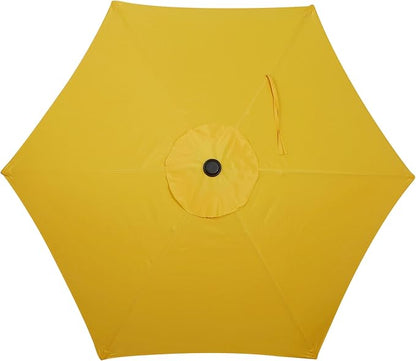 Blissun 7.5 ft Patio Umbrella, Yard Umbrella, Outdoor Market Umbrella with Push Button Tilt Crank, Yellow