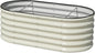 SnugNiture 4x2x1.5ft Raised Garden Bed Outdoor, 17" Tall Galvanized Metal Planter Box, Oval Raised Garden Bed Kit for Planting Vegetables Plants Fruits, Beige White