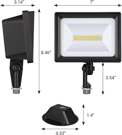 DEWENWILS 2 Pack 34W Flood Lights Outdoor, 3200 LM Super Bright(400W Halogen Equivalent) IP65 Waterproof Knuckle Mount LED Flood Light, 5000K Led Security Light for Landscape, Garden, Yard, Garage