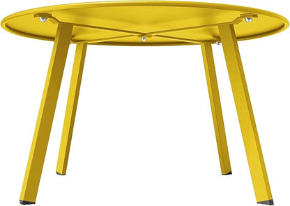 Grand Patio Round Steel Patio Coffee Table, Weather Resistant Outdoor Large Side Table, Yellow…