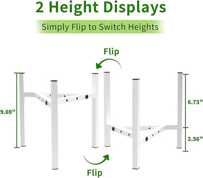 Aripark Plant Stand Indoor Adjustable, Metal Modern Plant Stands, Heavy Duty Stable Plant Pot Small Flower Holder Indoor Outdoor Corner, Fit 8 9 10 11 12 inch Pots, White (Pot & Plant Not Included)