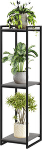 3-Tier Plant Stand Indoor, 45" Tall Modern Plant Shelf Corner Flower Pot Holder Organizer for Living Room Balcony Garden, Oak Grey