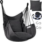 Halalona Hammock Chair Hanging Hammock Chair Rope Swing 2 Cushions Included-Sturdy & Durable Soft Cotton Hand Woven Hammock Swing for Bedroom, Porch, Patio-Indoor/Outdoor