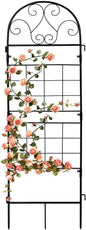 hogardeck 1PC 45x14 Inch Heavy Duty Metal Trellis - Black Rustproof Coated Outdoor Garden Support for Climbing Plants, Roses, Vegetables