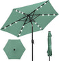 Best Choice Products 7.5ft Outdoor Solar Market Table Patio Umbrella for Deck, Pool w/Tilt, Crank, LED Lights - Seaglass