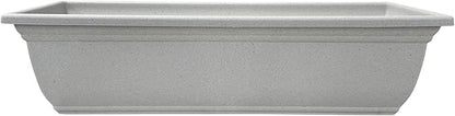 The HC Companies 24 Inch Mojave Window Planter Box with Drainage Holes, Lightweight UV-Resistant Plastic Outdoor Planters, 2-Pack Flower Box for Garden & Home Decor, Granite