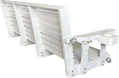 Wooden Porch Swing 3-Seater, High Backrest and Deep Seat, Bench Swing with Cupholders, Hanging Chains and 7mm Springs, Heavy Duty 880 LBS, for Outdoor Patio Garden (Pure White, 5 FT Extra Large)