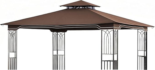 SCOCANOPY Replacement Gazebo Canopy for 10 x 12 Regency II Patio Gazebo Model L-GZ798PST,A101004104,A101004105,(Brown)