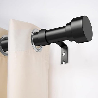 Time Forest Curtain Rods for Windows 32 to 240, 1 Inch Adjustable Black Heavy Duty Long Window Outdoor Curtain Rod for Patio, Modern Drapery Rods with Simple End Caps, Size 32"-240"