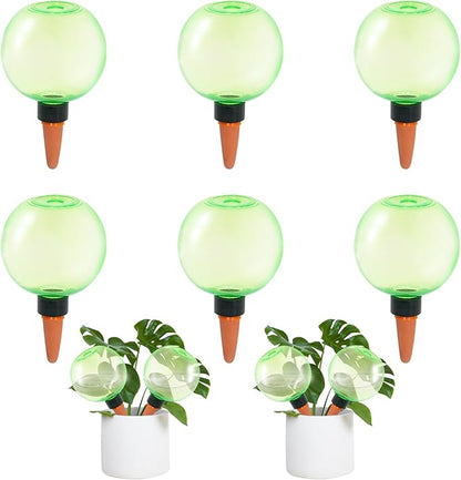 6pcs Large Plant Self Watering Globes, 17.5 oz Plastic Water Bulbs Top Fill, Plant Watering Devices System Slow Release Terracotta, Water Spikes Stakes for Indoor(6pack)