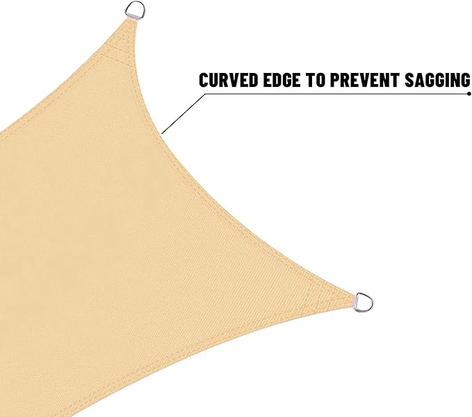 LOVE STORY Rectangle 9'x14' Waterproof Sun Shade Sail Canopy UV Block for Outdoor Patio Backyard Carport,Sand(We Make Custom Size)