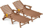 Outdoor Chaise Lounge Chair Set of 2, Patio Lounge Chairs for Outside, HDPE Lounge Chair with Wheels & Cup Holder, Poly Chair with 5 Position for Poolside, Deck, Brown