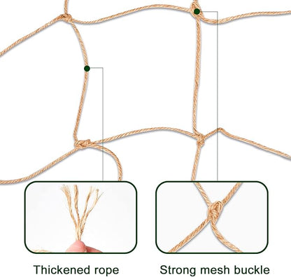 Jute Trellis Netting - Jute Netting for Garden, Heavy Duty Plant Support Netting for Climbing Plants, Cucumber, Vine, Fruits & Vegetables, Climbing Vining Plants (6.6 Ft x 32.8 Ft, 3.9 Inch Squares)