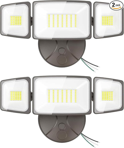 Onforu 2 Pack 75W Flood Lights Outdoor, 7000LM LED Floodlights Switch Controlled, IP65 Waterproof Exterior Lighting Fixture with 3 Adjustable Heads, 6500K Security Light for Eave Garage Yard