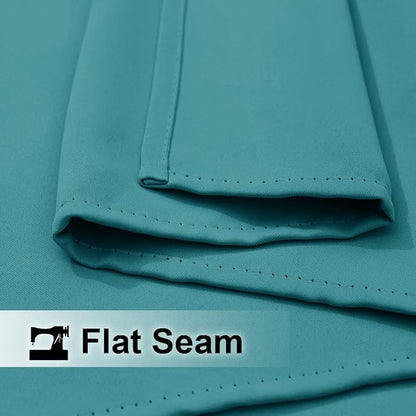 NICETOWN 2 Panels Outdoor Curtains Waterproof Fixed Grommet/Back Tab on Top & Bottom, Thermal Insulated Windproorf Sun Blocking Outdoor Drapes with Rope for Patio/Gazebo, W52 x L84, Peacock Teal