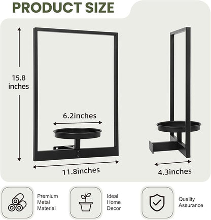 Wall Planters for Indoor Plants, Window Plant Shelves Set of 3, Wall Plant Stand to Hold Large Pots - Premium Metal Hanging Plant Holder for Indoor Outdoor Decor