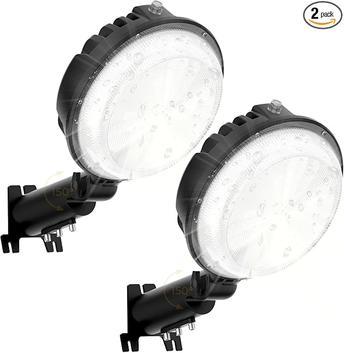 LED Barn Light 2 Packs, 150W 20000LM Yard Area Lights Dusk to Dawn Outdoor Lighting with Upgraded Photocell 6500K Adjustable Angle Daylight IP66 Waterproof Street Lights for Farmhouse/Garage