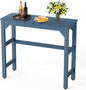 Stoog Patio Bar Table, All-Weather Outdoor Bar Height Table with Adjustable Feet, Low Maintenance, for Balcony, Deck, Porch, and Poolside, Blue