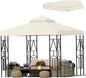 10x10 Canopy Replacement Top Double Tiered Gazebo Cover for Yard, Patio & Garden Durable Sunshade Replacement (Beige)