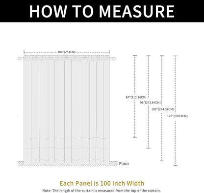 SpaceDresser Waterproof Outdoor Sheer Curtains for Patio - 2 Panels Rod Pocket Indoor Voile Sheer Curtain for Living Room,100W x 84L inch, Turquoise