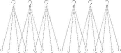 garini 6 Pack, 23 Inch Silver Hanging Baskets Chain, Hanging Chains with Hooks Flower Pot Chain Replacement Plant Hangers for Planters, Bird Feeders and Lanterns