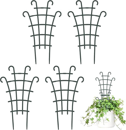 4 Pcs Small Trellis for Potted Plants Plant Trellis Indoor Trellis for Potted Plants Stackable Plastic Plant Support Houseplant for Climbing Indoor Monstera Pothos Ivy Plants Decor