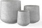 Kante 15.3"+11.6"+8.2" Dia Round Concrete Planter, Large Outdoor Indoor Planter Pots Containers with Drainage Holes and Rubber Plug for Home Garden Patio, Natural Concrete