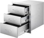 VEVOR Outdoor Kitchen Drawers 18.11" W x 23.23" D x 23.23" H, Triple-Access Stainless Steel BBQ Drawers with Handles, BBQ Island Drawer for Outdoor Kitchens or Barbeque Island Patio Grill Station